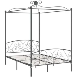 vidaXL Himmelbett 140 x 200 cm Grau
