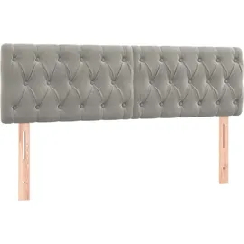 vidaXL Boxspringbett mit Matratze & LED Hellgrau 140x200 cm Samt