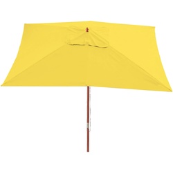 Sonnenschirm Lissabon, Gartenschirm Marktschirm, 3x4m Polyester/Holz 6kg ~ gelb