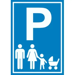 HB-Druck Parkplatz Eltern Kinderwagen Schild A4 Rückseite selbstklebend