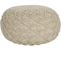 Beliani Pouf Beige 50 cm 50 cm 30 cm