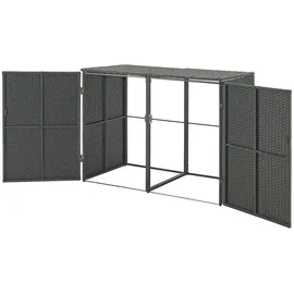 [en.casa] Mülltonnenbox Widnau 148 x 111 x 80 cm dunkelgrau