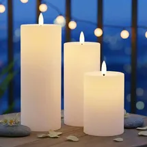 Spetebo LED Stumpenkerzen 15 12 10 cm weiß