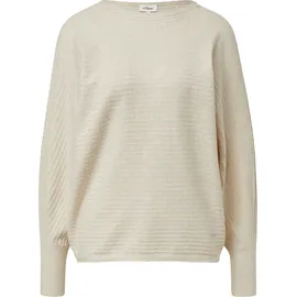 s.Oliver Pullover in Rippstruktur mit Fledermausärmeln Beige 46