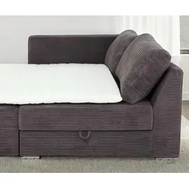 luma-home Eckcouch Cord 3-Sitzer Dunkelgrau