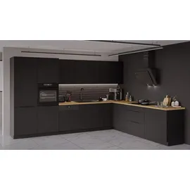 Küchen-Preisbombe Winkelküche Siena L-Form 350 x 290 cm schwarz matt