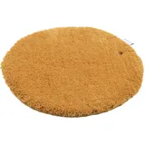 TOM TAILOR Badematte Cozy Bath UNI, Höhe 27 mm, rutschhemmend beschichtet, fußbodenheizungsgeeignet, Polyester, rund, Badteppich, Uni Farben, rechteckig, rund und oval erhältlich goldfarben rund | Ø 60 cm x 27 mm