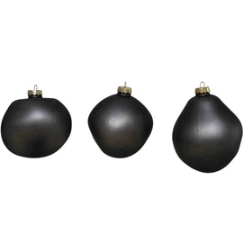 Leonique Weihnachtsbaumkugel »Birdelle matt, Weihnachtsdeko, Christbaumschmuck, Christbaumkugeln«, (Set, 3 St.), schwarz