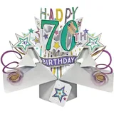Second Nature Pop Ups Second Nature Happy 70th Birthday-Grußkarte Original 3D Pop up Karten
