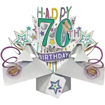 Second Nature Pop Ups Second Nature Happy 70th Birthday-Grußkarte Original 3D Pop up Karten