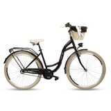 Goetze Style Vintage Retro Citybike Damenfahrrad Hollandrad, 28 Zoll Alu Räder, 3 Gange, Tiefeinsteiger, Rücktrittbremsen, Korb mit Polsterung Gratis!