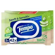 Tempo Feuchtes Toilettenpapier Sanft & Sensitiv Duo-Pack 2 x 42 Tücher