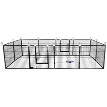 Home Deluxe Welpenauslauf 12 Stück Schwarz 80 x 80 cm