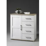 HBZ Kommode »Romance im Landhaustil, BxHxT 93x99x45 cm«, Schrank mit 1 Tür, 4 Schubkästen und 2 Einlegeböden,