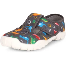 Ladeheid Kinder Hausschuhe LARW005 (Grau Dinosaurier, 35 EU) - 35 EU