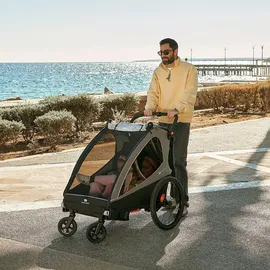 Kinderkraft NAVA WALK 2-in-1 Fahrradanhänger grau