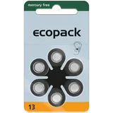 Varta ecopack Gr. 13 Hörgerätebatterien 6er Blister Orange 1,4V 24606 24606726406