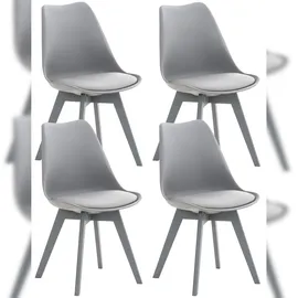 CLP Esszimmerstuhl Linares Kunstleder grau 4er Set