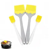 lrgnixs 4 Stück Silikon Backpinsel, Küchenpinsel Pastry Brush, Grillbürste Pinsel, BBQ Backpinsel, BBQ Pinsel, Silikonpinsel für Grillen, Gebäck, Saucen, Backen, Kochen, Öl