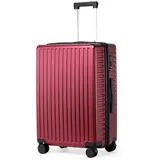 TAN.TOMI Handgepäckkoffer Business-Trolley für Flugzeug, PC Hartschalenkoffer mit Laptopfach, 4 Rollen, Reisetrolley Hartschalenkoffer mit TSA-Schloss rot 66 cm