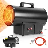 Bettizia Gasheizung für innenräume, 30KW 220V Gasheizgerät Gasheizer Gasheizgebläse Propangasheizgebläse 650 m3/h Luftdurchsatz, mit 1,6m Gas...