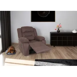 MCW Fernsehsessel MCW-J57 Wildleder-Optik 80 x 100 x 90 cm Braun mit Fernbedienung