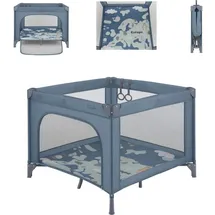 KIKKABOO Kikka boo Laufstall Enjoy Matratze Reißverschluss klappbar Tsche Hängegriffe blau