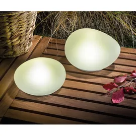 esotec Solarleuchte Glas 2er Set wetterfest 4100K inkl. LED weiß