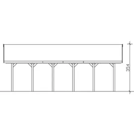 SKANHOLZ Doppel-Carport Wallgau 6,20 x 9,00 m grau inkl. Pfostenanker