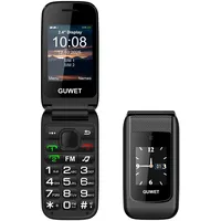 Guwet Seniorenhandy Klapphandy ohne Vertrag,Rentner Handy Großen Tasten mit SOS-Notruftaste,Dual SIM 2G GSM mit 2000mAh Akku,USB-C,2.4"+1.77" Dual Display,Schwarz