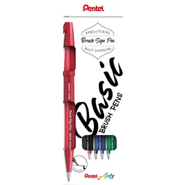 Pentel Brush-Pen 4 St. mehrfarbig