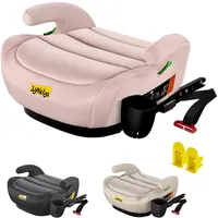 Jovikids Sitzerhöhung Auto Kinder mit ISOFIX, ECE R129 Kindersitzerhöhung 125-150cm, Verdickter Stoffbezug & Isofix Einführhilfe, Leicht Waschbar, Pink mit Becherhalter