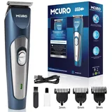 MCURO Haarschneider Haarschneidemaschine Haartrimmer Barttrimmer, Konturenschneider für Männer mit 3 Kamm und LCD Anzeige blau