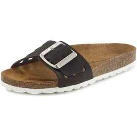ELBSAND Pantolette Mule, offener Schuh, Sommerschuhe, Lederpantolette anthrazit