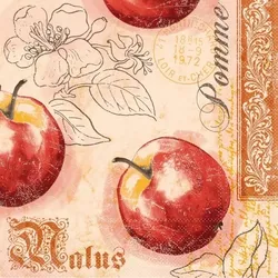 Mank Serviette Tissue Malus, 40x40 cm, 100 Stück - Herbst Obst Äpfel