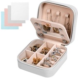 Aucuu Schmuckkasten,Schmuckkästchen Klein Reise für Damen Mädchen, Reiseschmuckaufbewahrung mit Spiegel, Schmuckschatulle,Schmuck-Organizer, Schmuckbox, Jewelry Box, Schmuckaufbewahrung