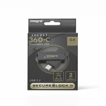 Integral Secure 360-C 64 GB Software-verschlüsselter USB-Flash-Laufwerk – USB-C-Anschluss – 256-Bit-AES-Verschlüsselung – kompatibel mit Mac, MacBook, PC, Laptop