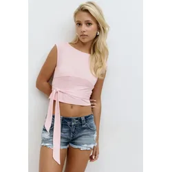 Gina Tricot - 14+ open back tie top - tops - Rosa - XXS - Dame - Rosa - XXS