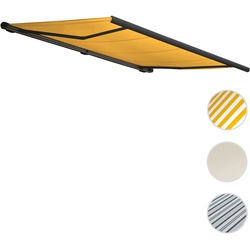 Elektrische Kassettenmarkise T122, Markise Vollkassette 4x3m ~ Polyester gelb, Rahmen anthrazit