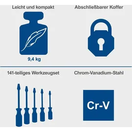 SCHEPPACH TB200 Werkzeugkoffer 141-tlg. grau
