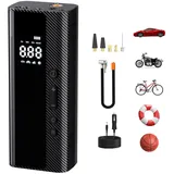 U-VKK Elektrische Luftpumpe, Akku Luftpumpe 5200mAh 150PSI, Wiederaufladbare Tragbarer Luftkompressor LCD Display, Mobiler Mehrzweckkompressor, Für Fahrräder, Motorrad, Bälle und Schwimmringe