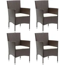 vidaXL Polyrattan Essstühle 53 x 58 x 84 cm braun 4 St.