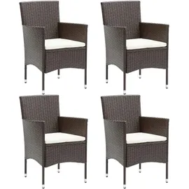 vidaXL Polyrattan Essstühle 53 x 58 x 84 cm braun 4 St.