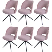 Mendler 6er-Set Esszimmerstuhl HWC-N72, Polster-Küchenstuhl, drehbar Auto-Return, Stoff/Textil (420g/m2)