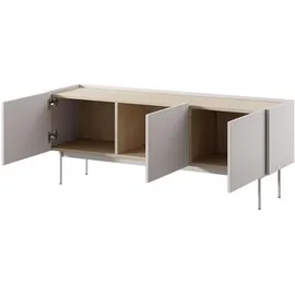 Feldmann-Wohnen Color Lowboard 144x37x55 cm Weiß/Eiche Matt