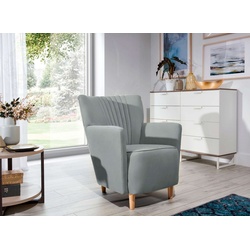 Stylefy Sessel Sono (Armlehnensessel), gepolstert, mit Armlehnen und Rückenlehne, frei im Raum stellbar, Schaumstoff T28 und HR 35, Skandinavisch Design grau
