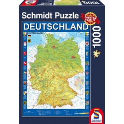 Schmidt Spiele Puzzle 1000 Teile Schmidt Spiele Puzzle Deutschlandkarte 58287, 1000 Puzzleteile