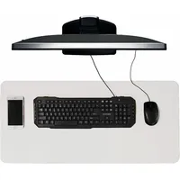 Schreibtischunterlage / Schreibtischmatte - 40x85 cm - PU-Leder - Weiss