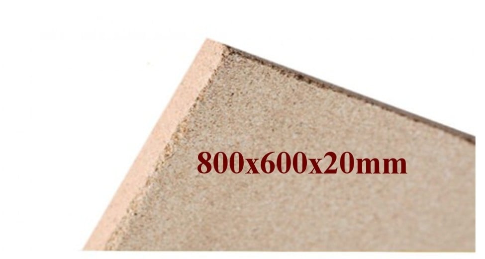 Vermiculite Brandschutzplatte | 800x600x20mm | Schamotte-Ersatz