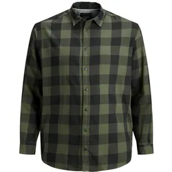 Jack & Jones Herren Freizeit Hemd JJEGINGHAM Comfort Fit Plussize Comfort Fit Grün 12183107 7XL